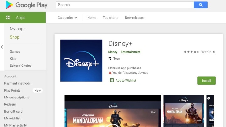 Disney+ no Google Play