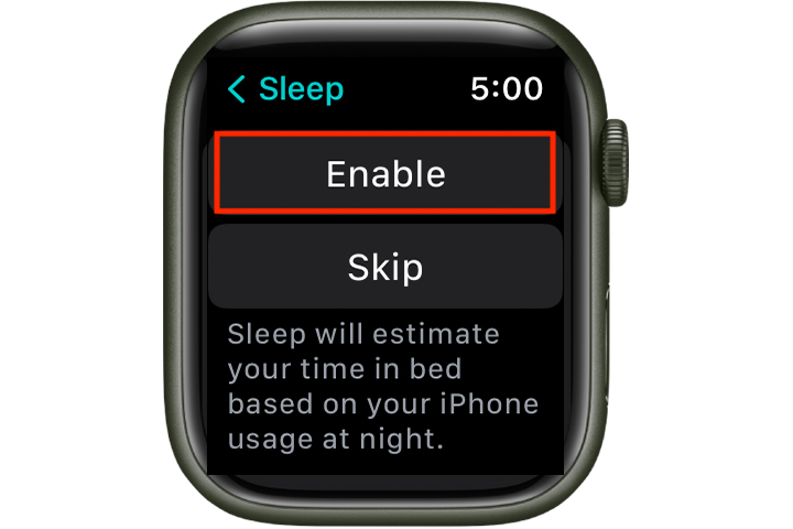 O Apple Watch permite o controle de rastreamento do sono.