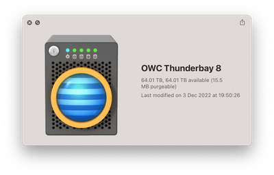 localizador de captura de tela owc thunderbay após softraid