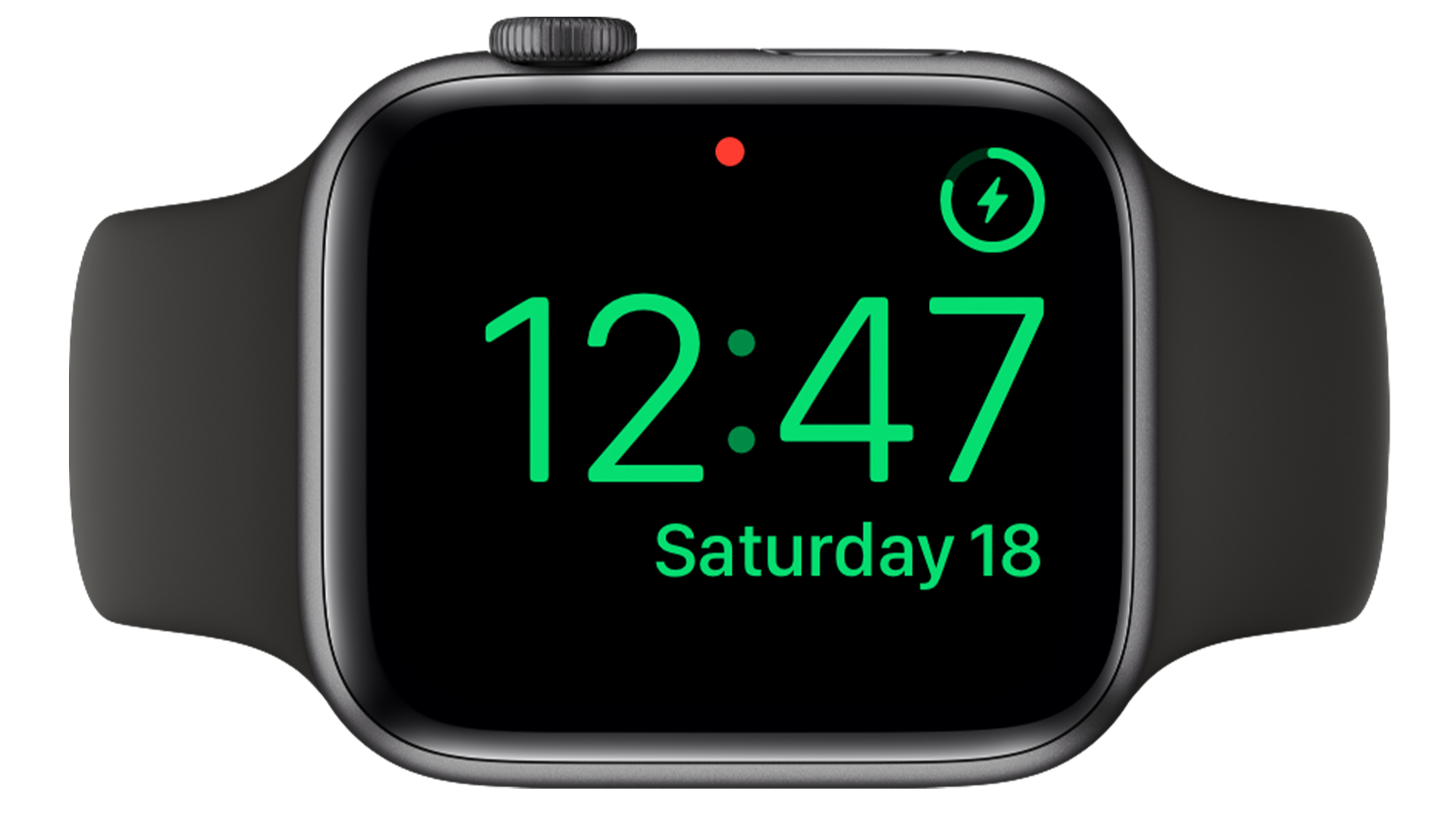 Apple Watch carregando na lateral