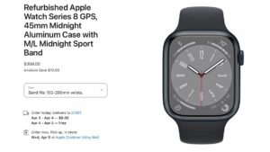 Modelos recondicionados do Apple Watch Series 8 e Apple Watch SE 2 agora disponíveis na Apple