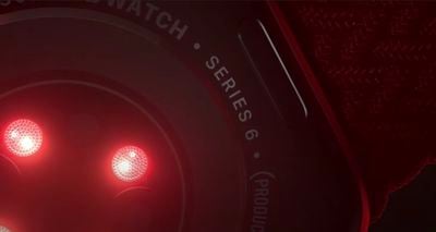 apple watch series 6 produto vermelho atrás