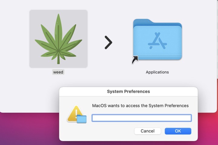 Um prompt de senha falso criado pelo malware MacStealer macOS.