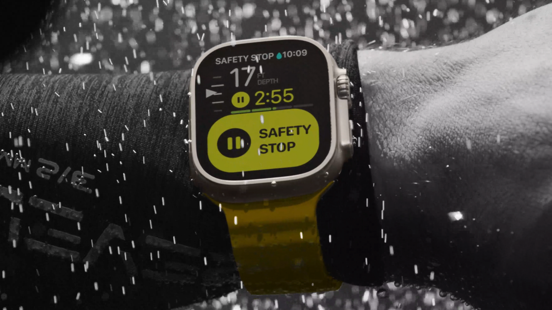 Apple Watch Ultra debaixo d'água