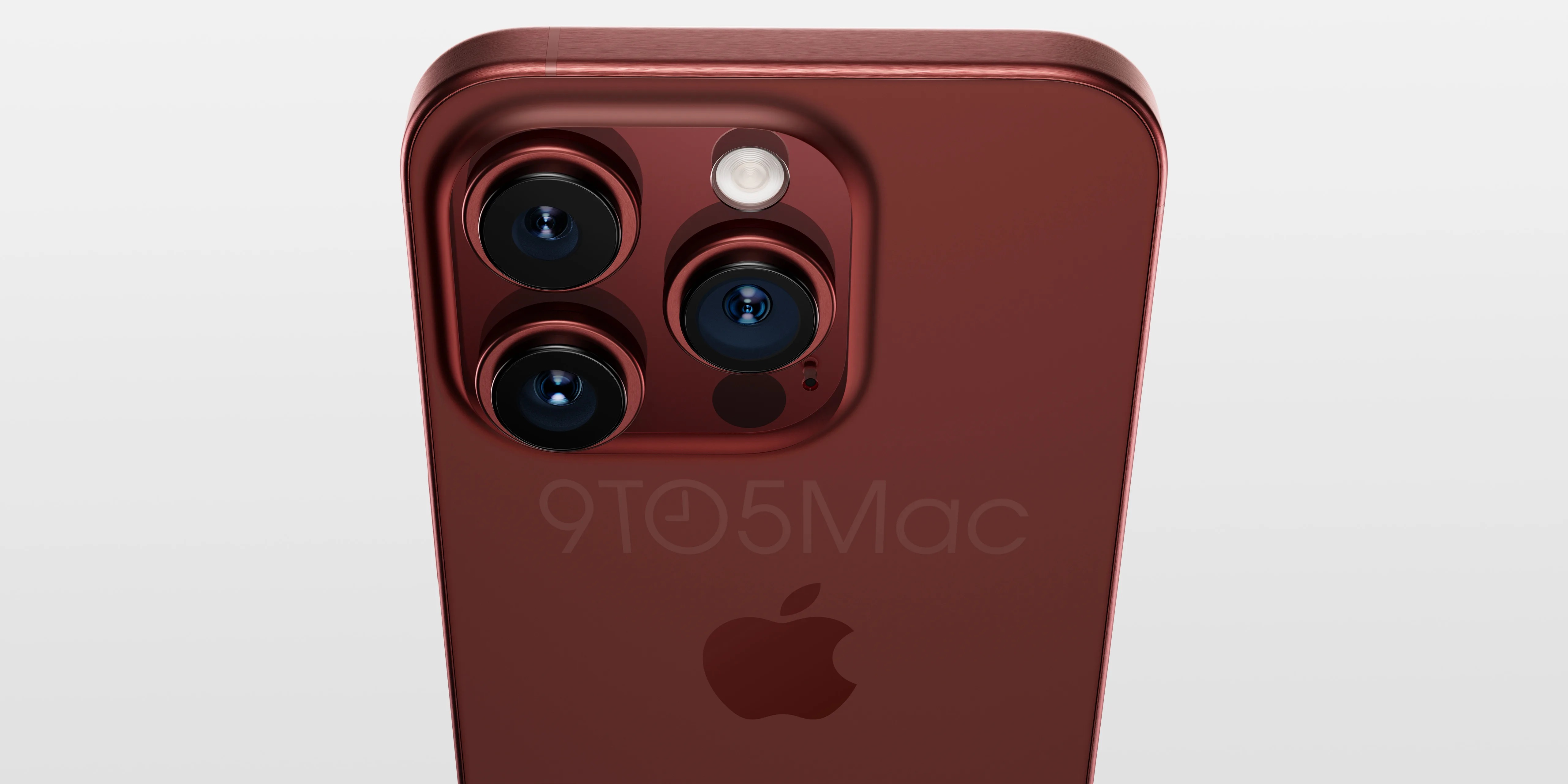 iPhone 15 Pro render vermelho escuro