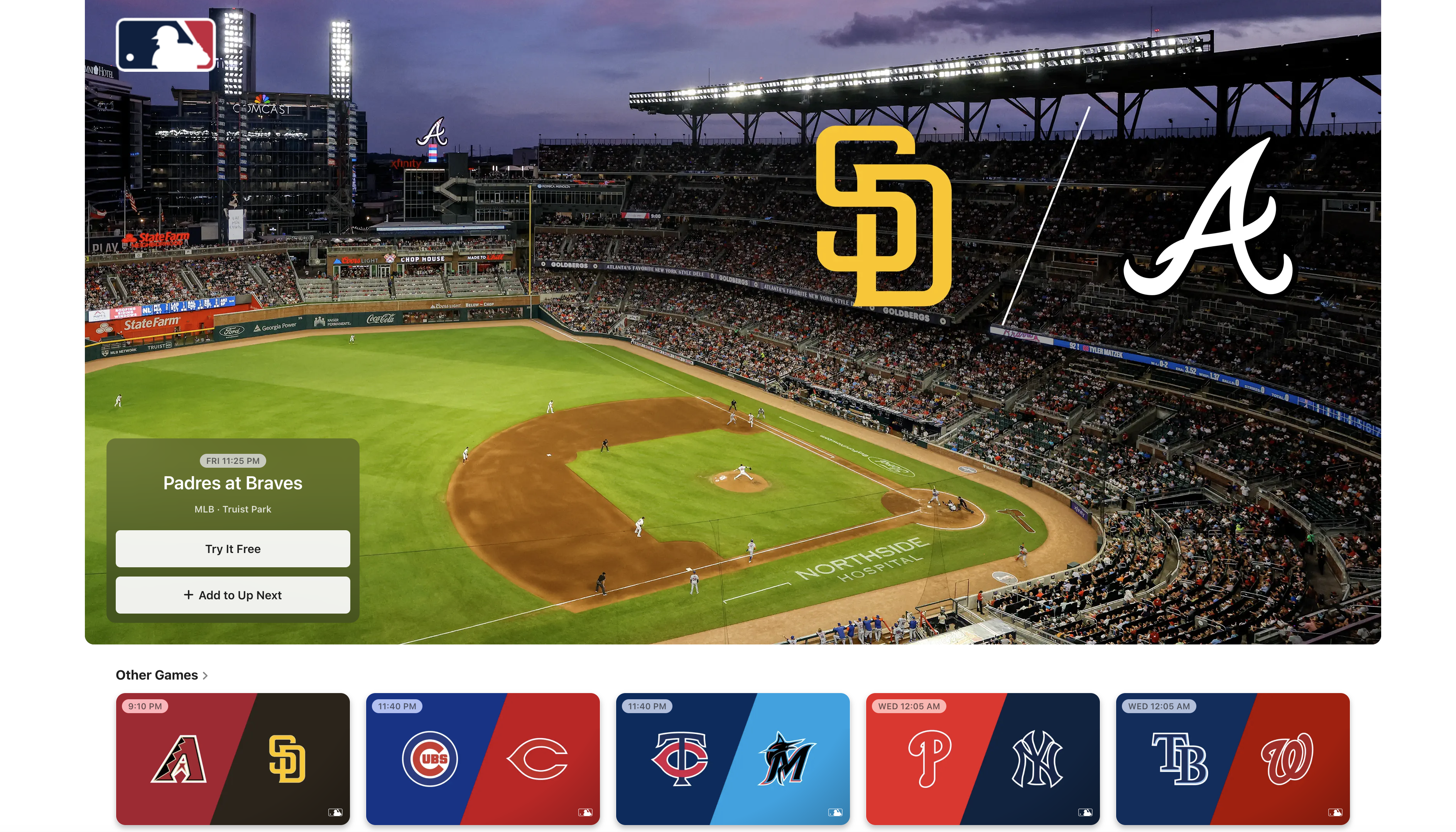 San Diego Padres x Atlanta Braves no Apple TV Plus