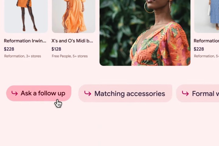 O Google Shopping usa IA e permite acompanhamentos para refinamentos.