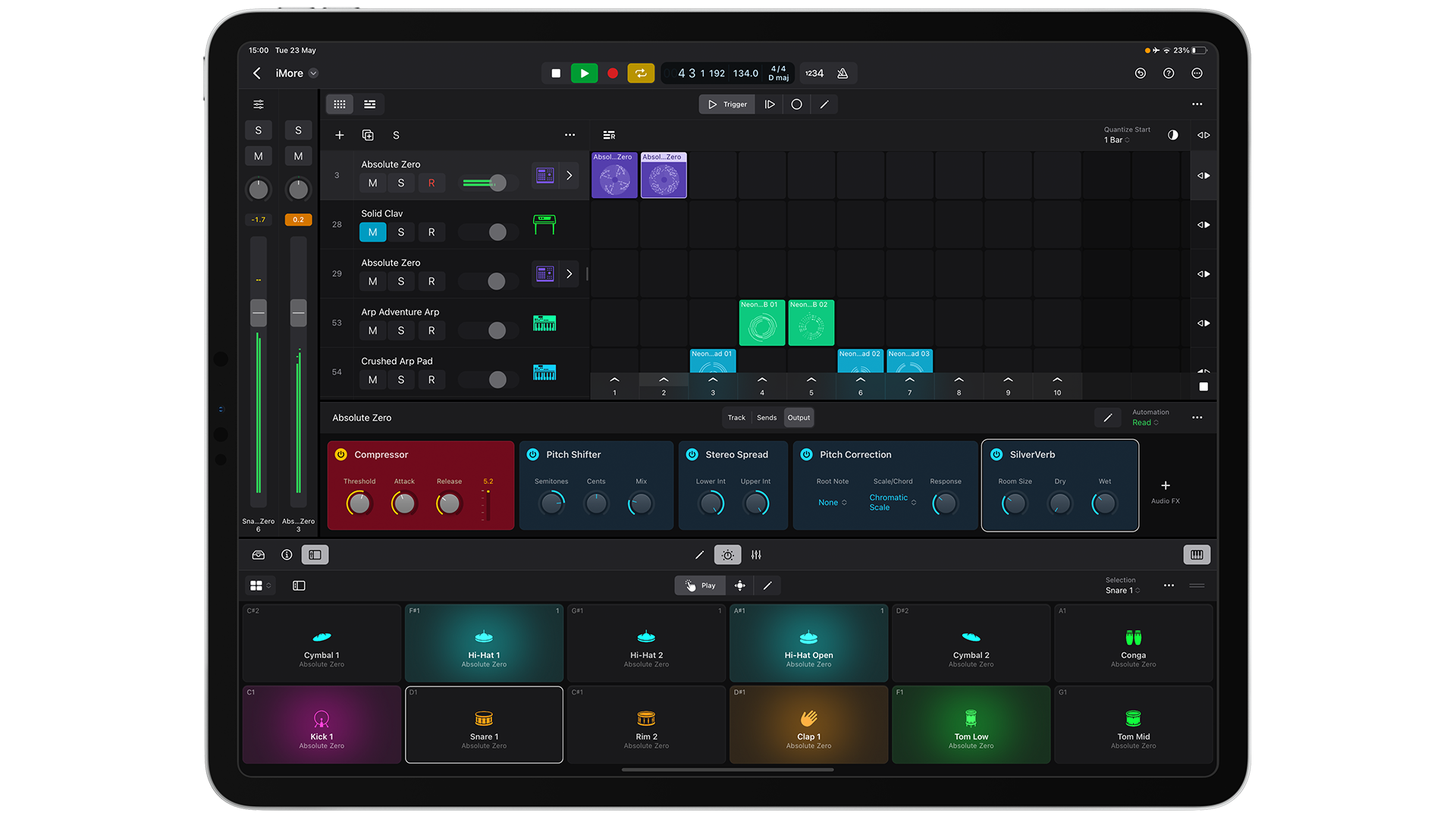 Superfícies de jogo para iPad do Logic Pro