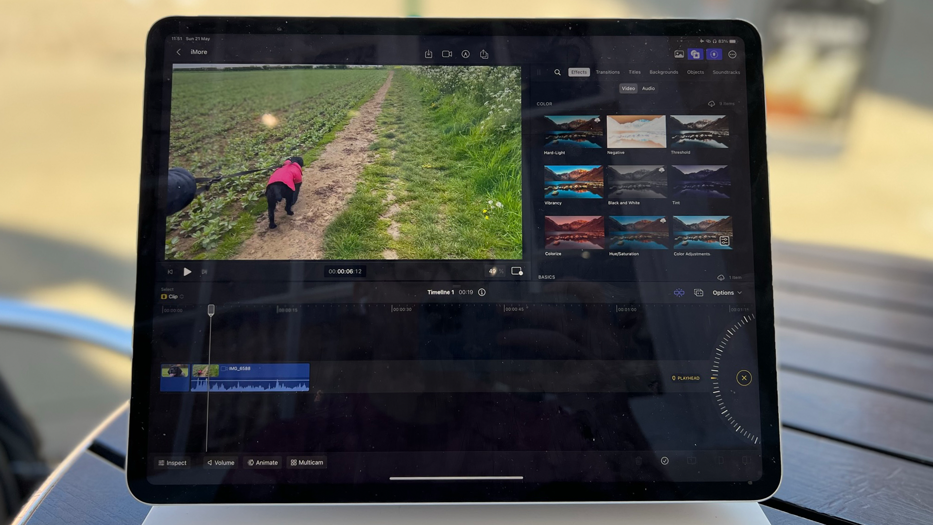 Linha do tempo do Final Cut Pro no iPad