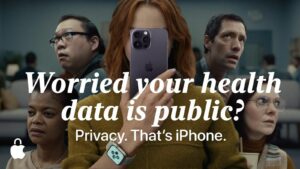 A mais recente campanha publicitária da Apple lança um olhar humorístico sobre a privacidade de dados de saúde