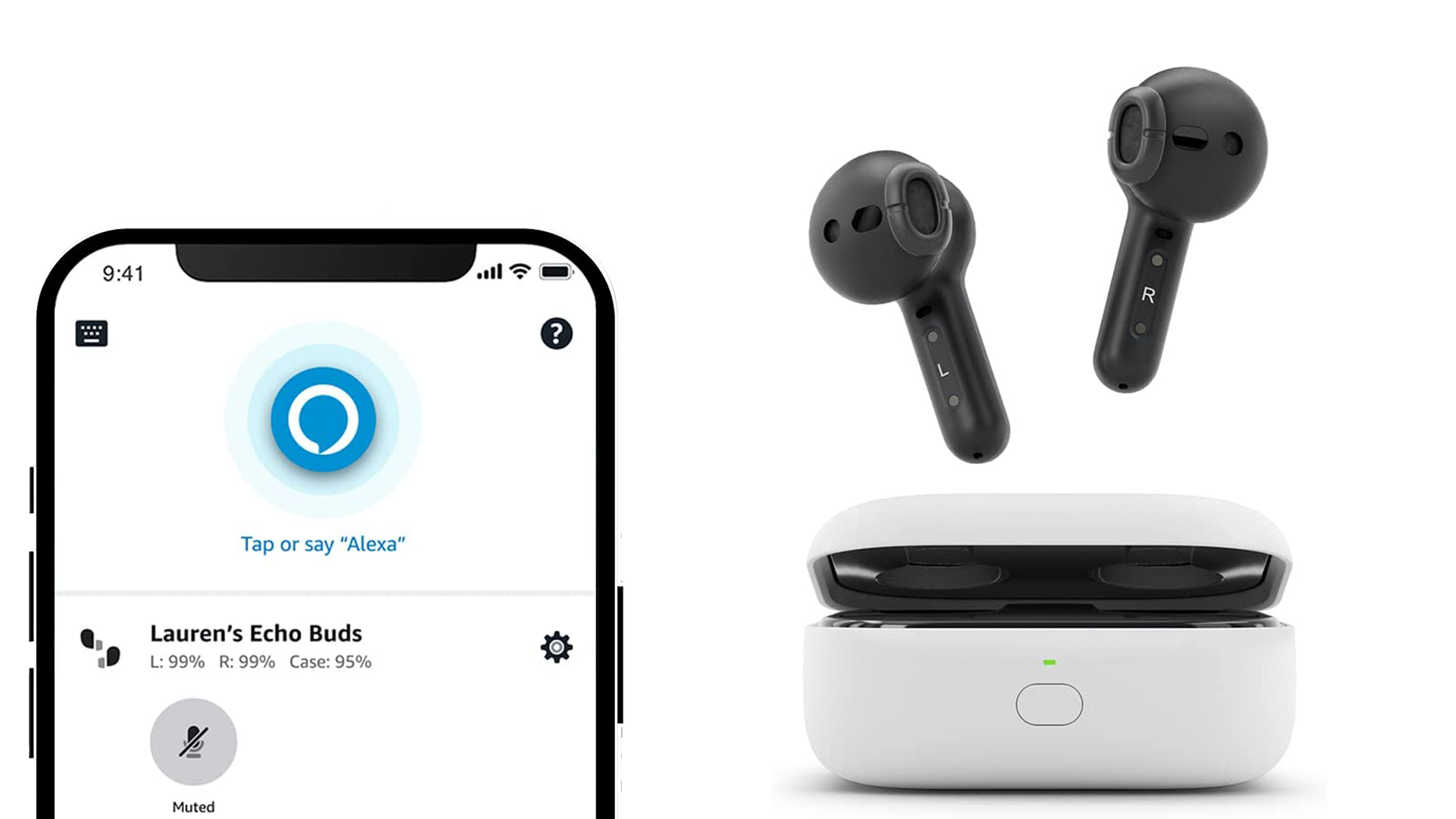 Echo Buds e aplicativo Amazon no iPhone