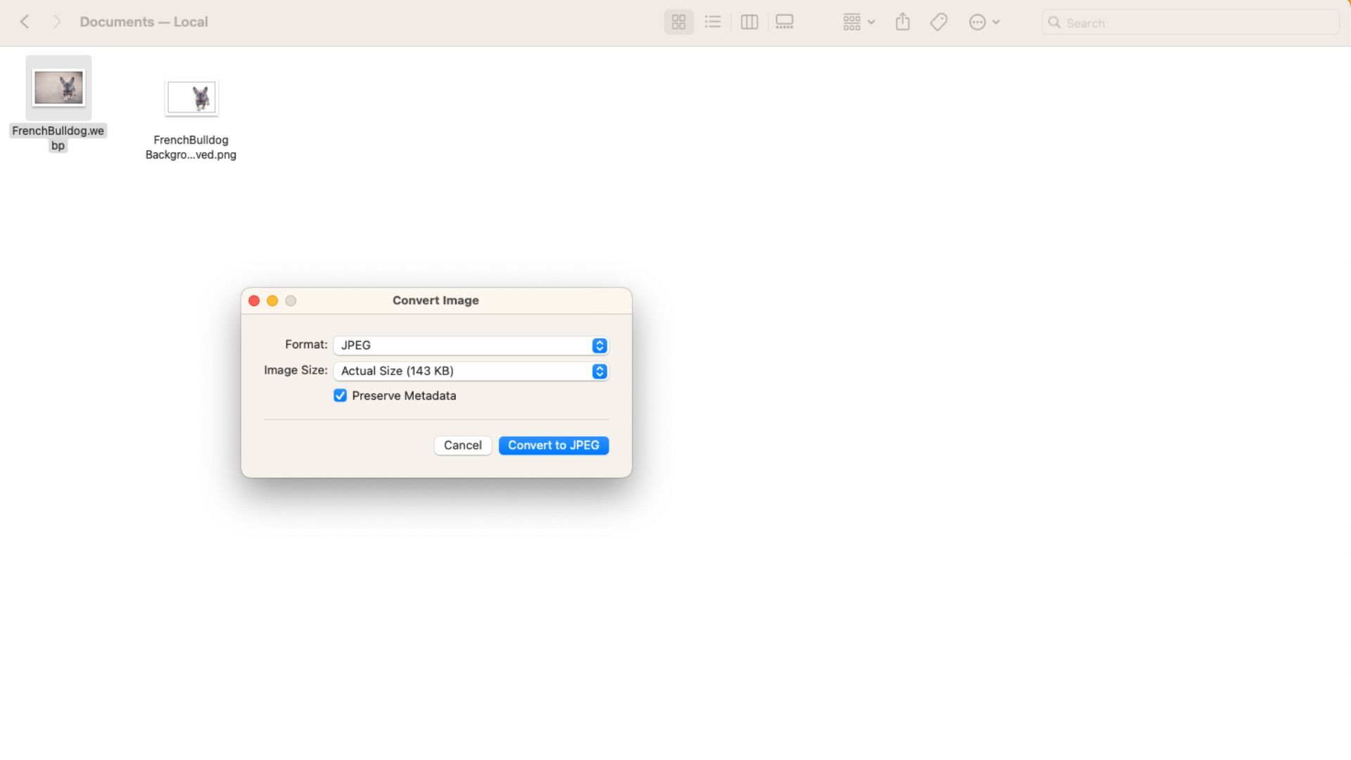 Como converter uma imagem no macOS