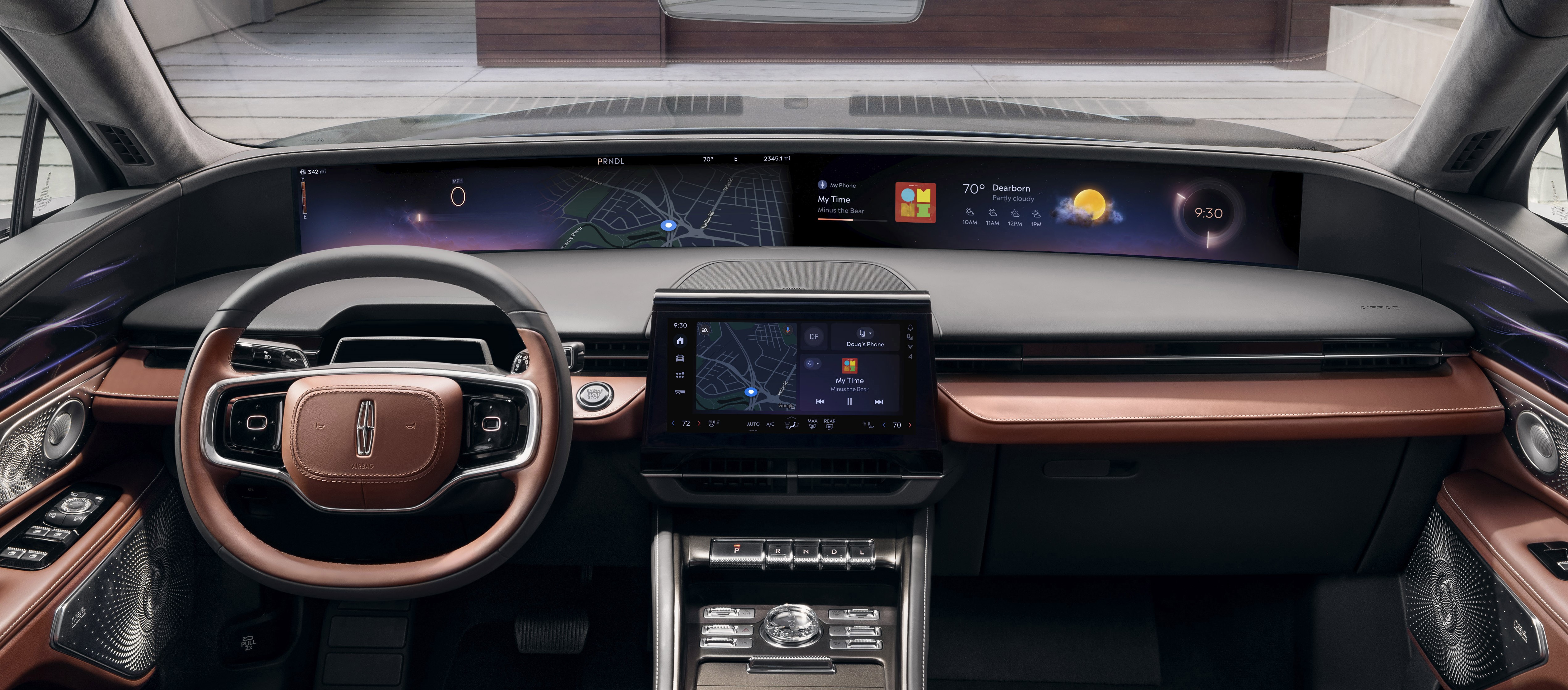 O painel do Lincoln Nautilus 2024 se parece muito com o CarPlay de última geração da Apple