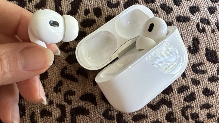 AirPods Pro 2 on leopard print background