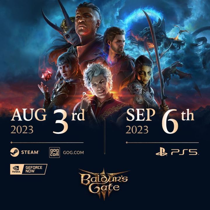 Nova arte chave da data de lançamento para Baldur's Gate 3