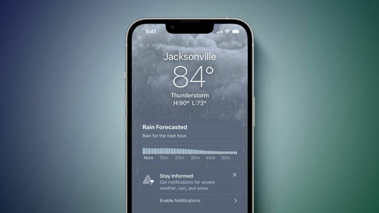 Apple Weather App agora oferece notificações de precipitação na próxima hora no iPhone na Austrália