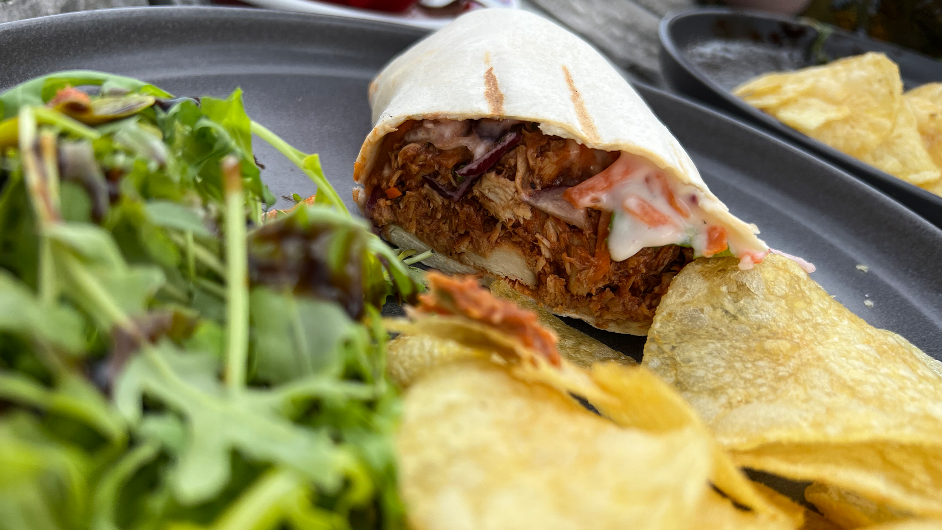 Wrap de Frango para Churrasco em uma cafeteria em Lincoln