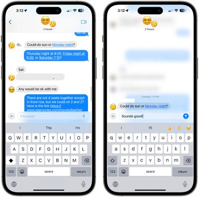 ios 17 mensagens deslize a resposta