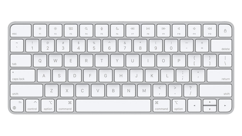 Magic Keyboard da Apple em branco com layout americano.