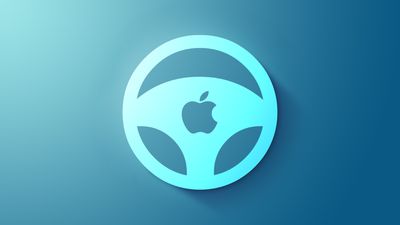 O ícone da roda do carro da Apple apresenta azul