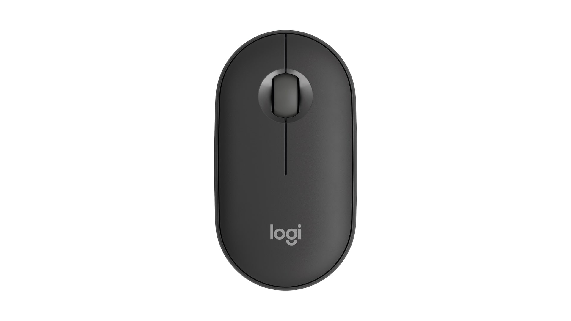 O mouse Logitech Pebble Mouse 2 M350S contra um fundo branco.