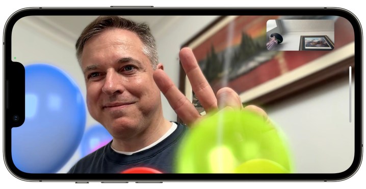 Balões de gestos FaceTime do iOS 17.