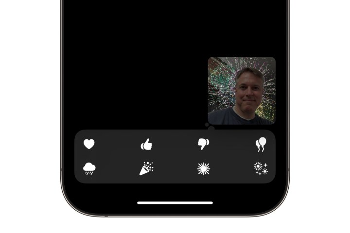 Envio de reações de vídeo no FaceTime no iOS 17.