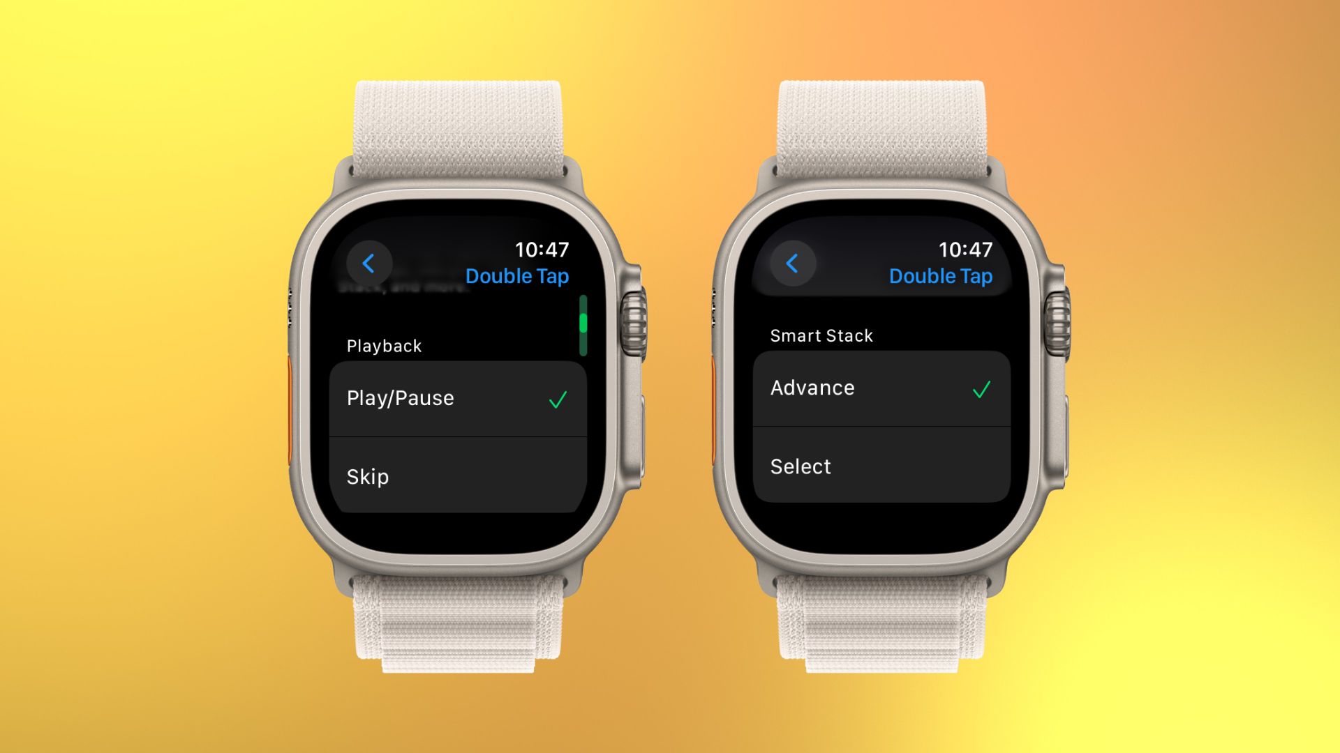 Toque duas vezes no Apple Watch Ultra 2 watchOS 10.1