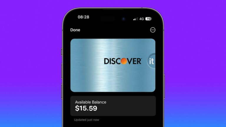 O aplicativo Apple Wallet agora mostra saldos para cartões de crédito Discover