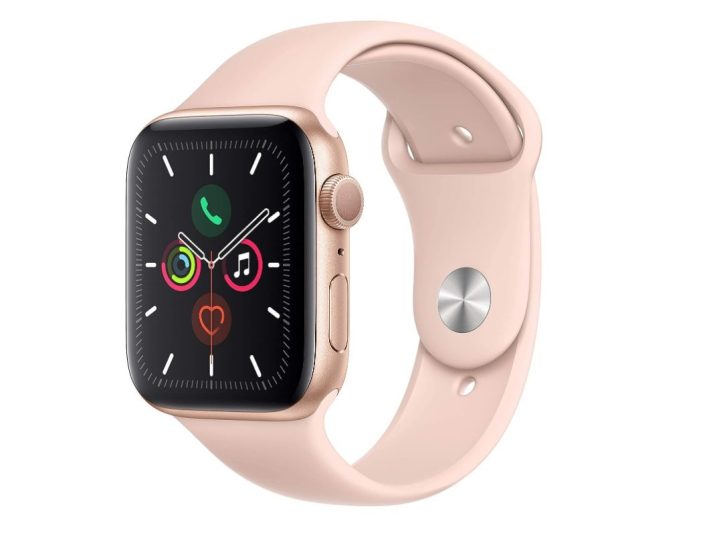 A coloração Pink Sand do Apple Watch Series 5.