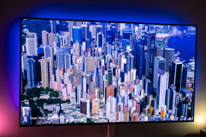 Hong Kong vista em um protetor de tela 4K da Apple TV.