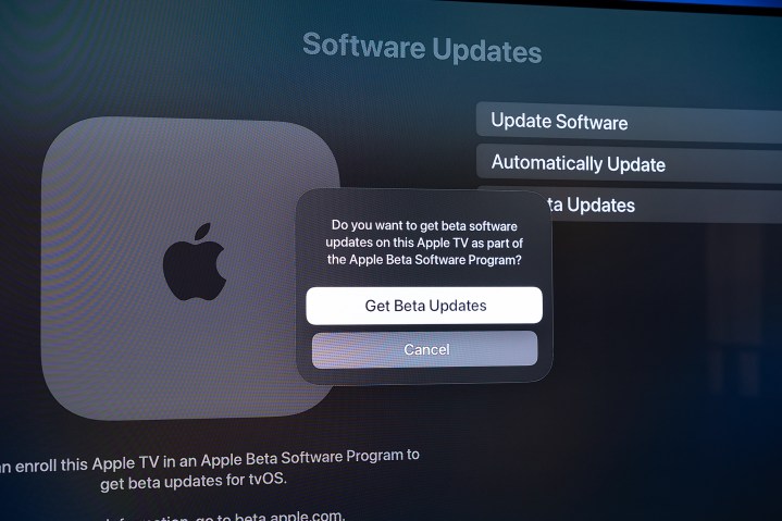 Atualizações de software beta da Apple TV.