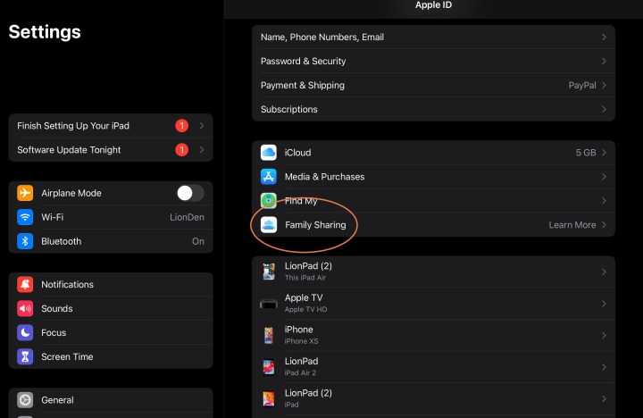 como compartilhar um apple tv mais compartilhamento familiar por assinatura configurado no ipad