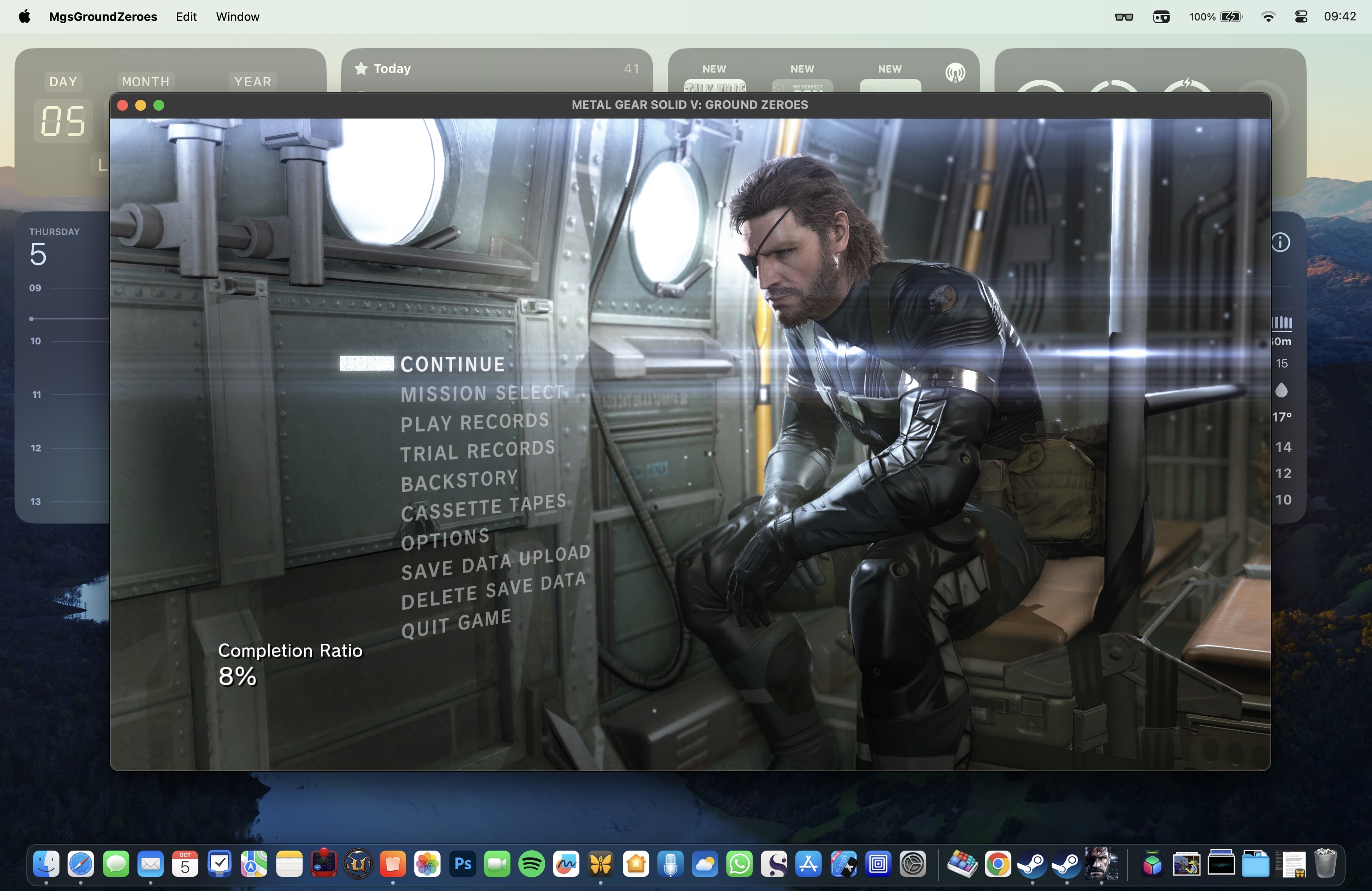 Uma imagem do Metal Gear Solid V rodando no Mac