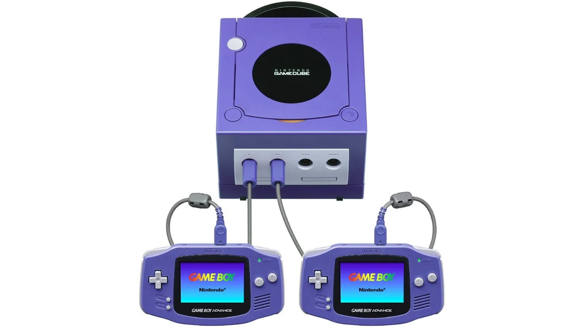 Gamecube conectado a dois portáteis Game Boy Advance