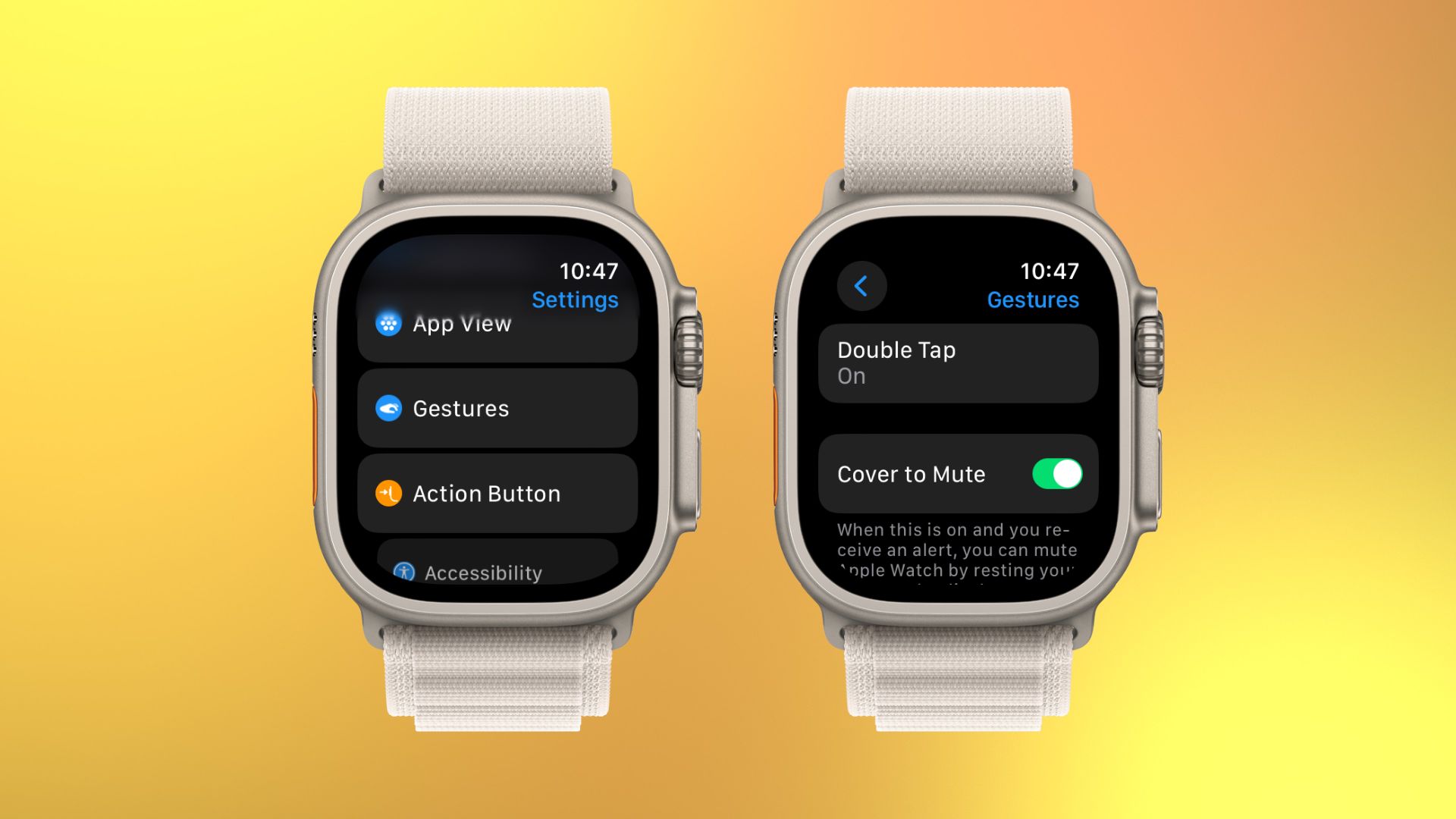 Toque duas vezes no Apple Watch Ultra 2 watchOS 10.1