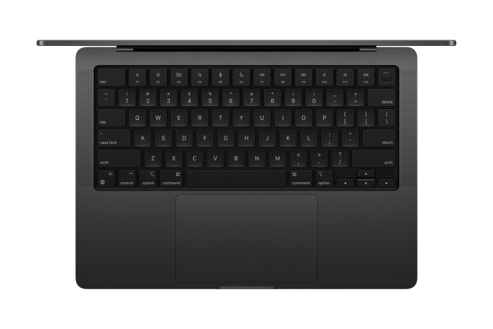 O teclado do Space Black MacBook Pro.