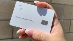 Apple Card held in hand