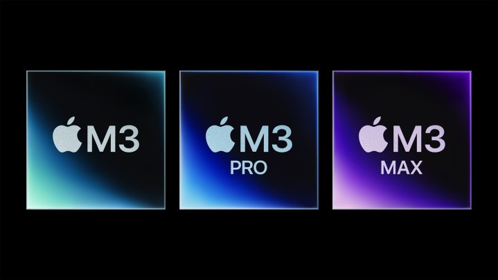 Logotipos dos chips M3 da Apple.