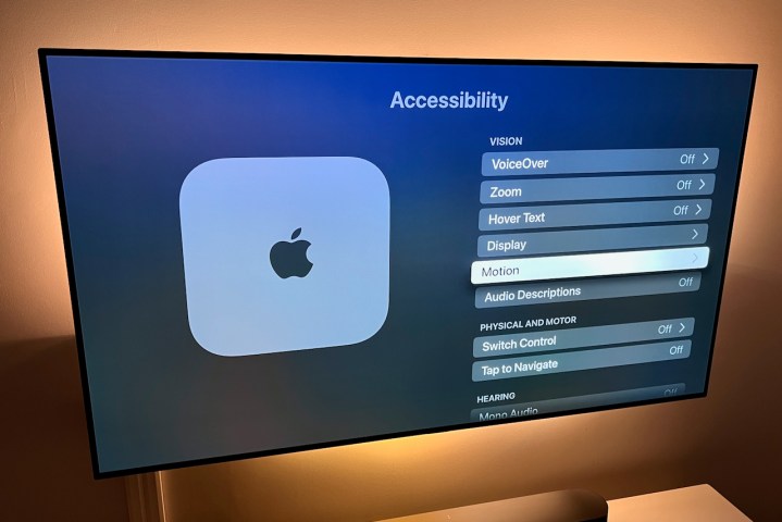 Como desativar as visualizações de reprodução automática na Apple TV: a seleção de movimento.