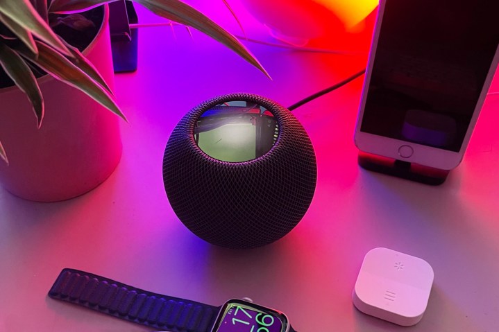 Mini foto de estilo de vida do Homepod.