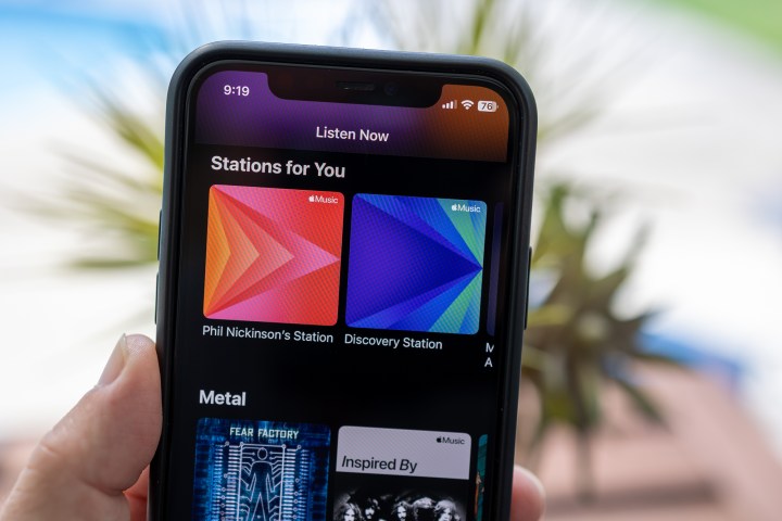 O Apple Music Discovery Station em um iPhone.