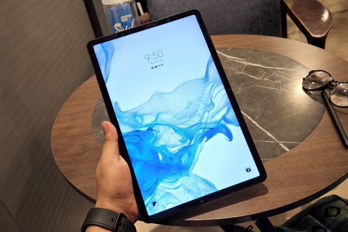 Face frontal do Samsung Galaxy Tab S8.