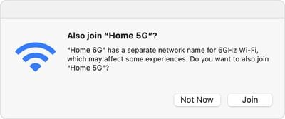 macos ventura também se junta a um nome de rede separado 5g para wi-fi de 6ghz