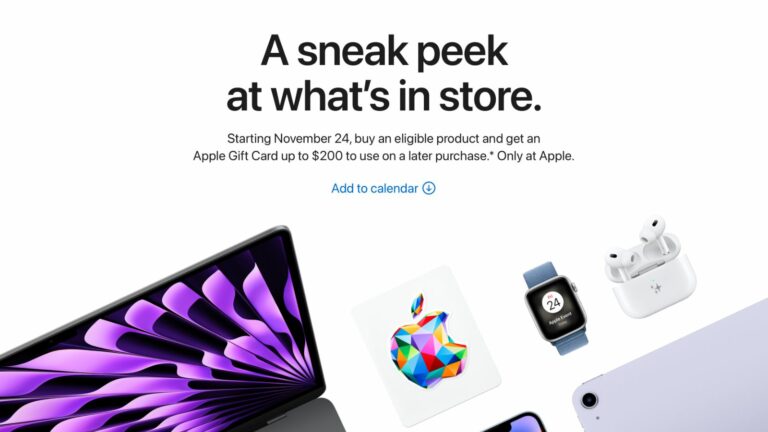 Evento de compras da Black Friday da Apple oferecerá vales-presente grátis em produtos selecionados