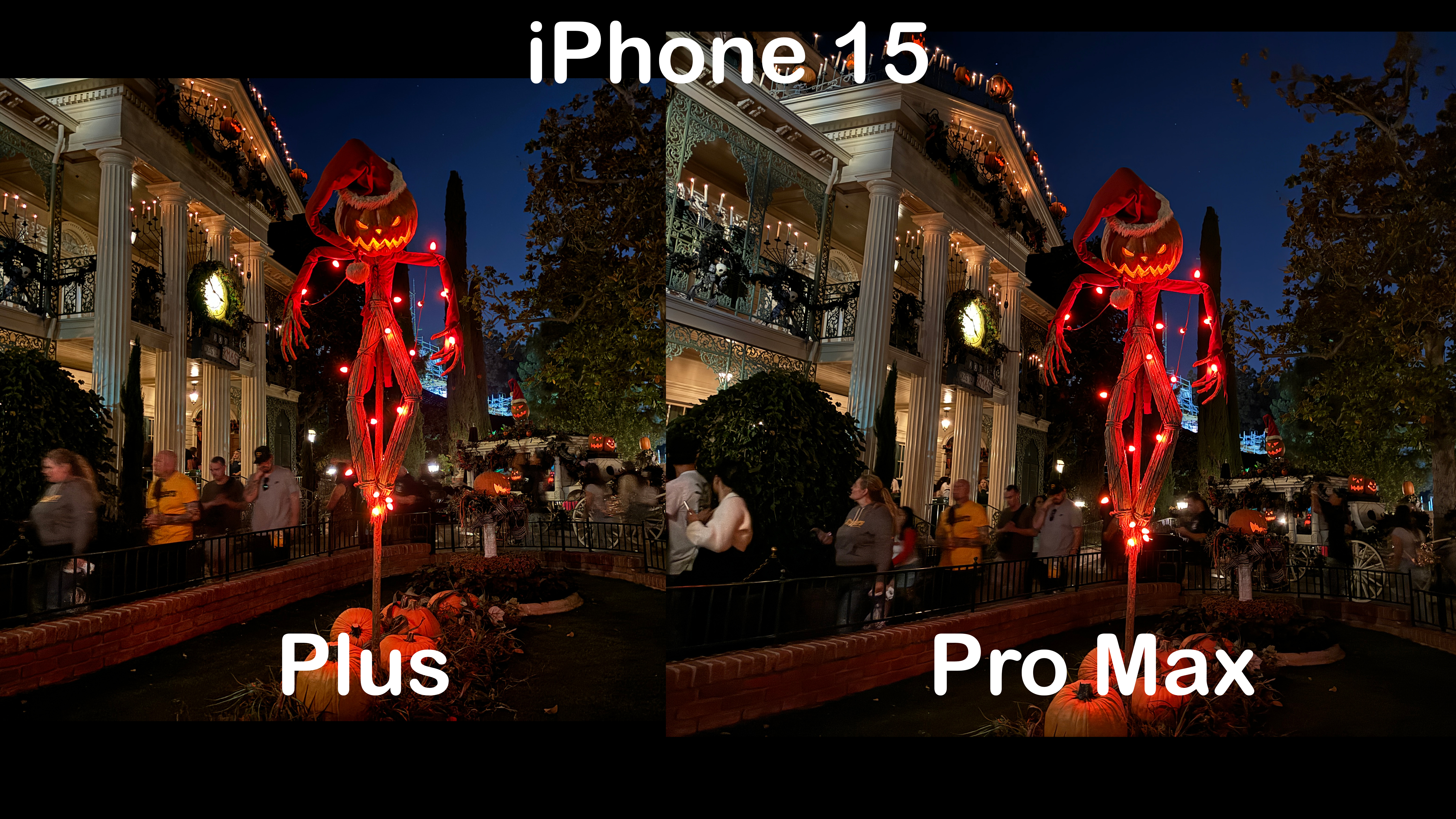 comparação de fotos entre o iphone 15 plus e o iphone 15 pro max