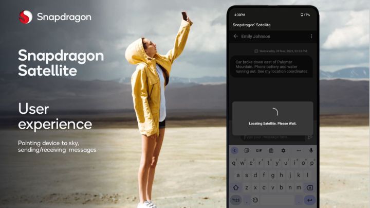 Pôster do recurso Qualcomm Snapdragon Satellite.