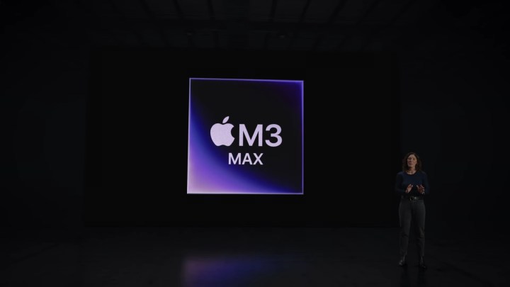 Apple revelando o processador M3 Max.