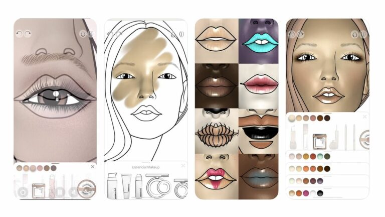 Screengrabs of the Pret a Makeup app from the Apple App Store.