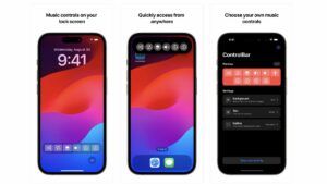 The ControlBar app shown on iPhone screens from the Apple App Store.
